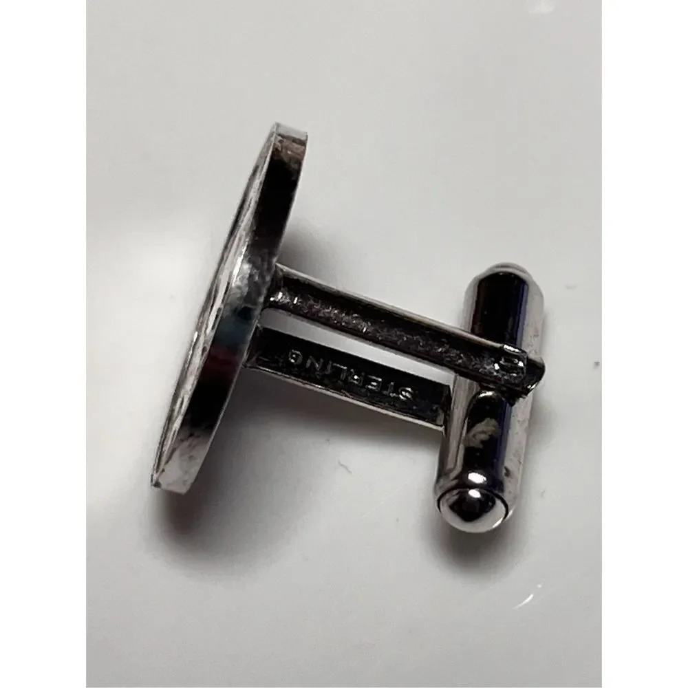 Vintage Sagittarius Sterling Silver Round Circle Cuff Links December Birthday